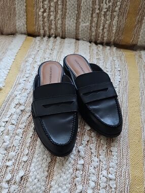 Lucky Brand Black Leather Slip-On Penny Loafers